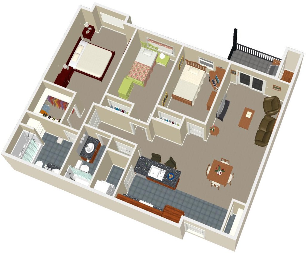 Plan A - Birds eye view - Angle 1