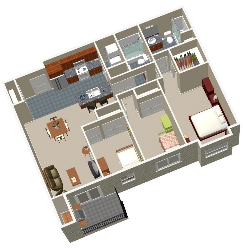 Plan A - Birds eye view - Angle 3