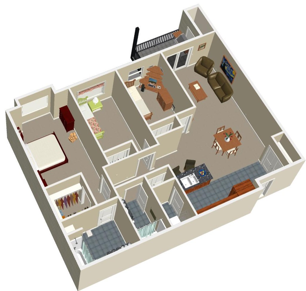 Plan A - Birds eye view - Angle 4