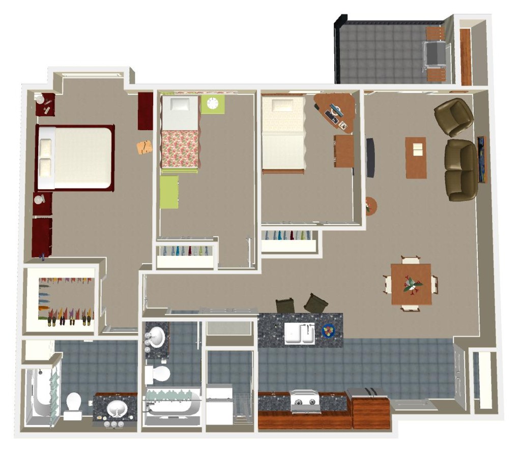 Plan A - Birds Eye View- Overhead