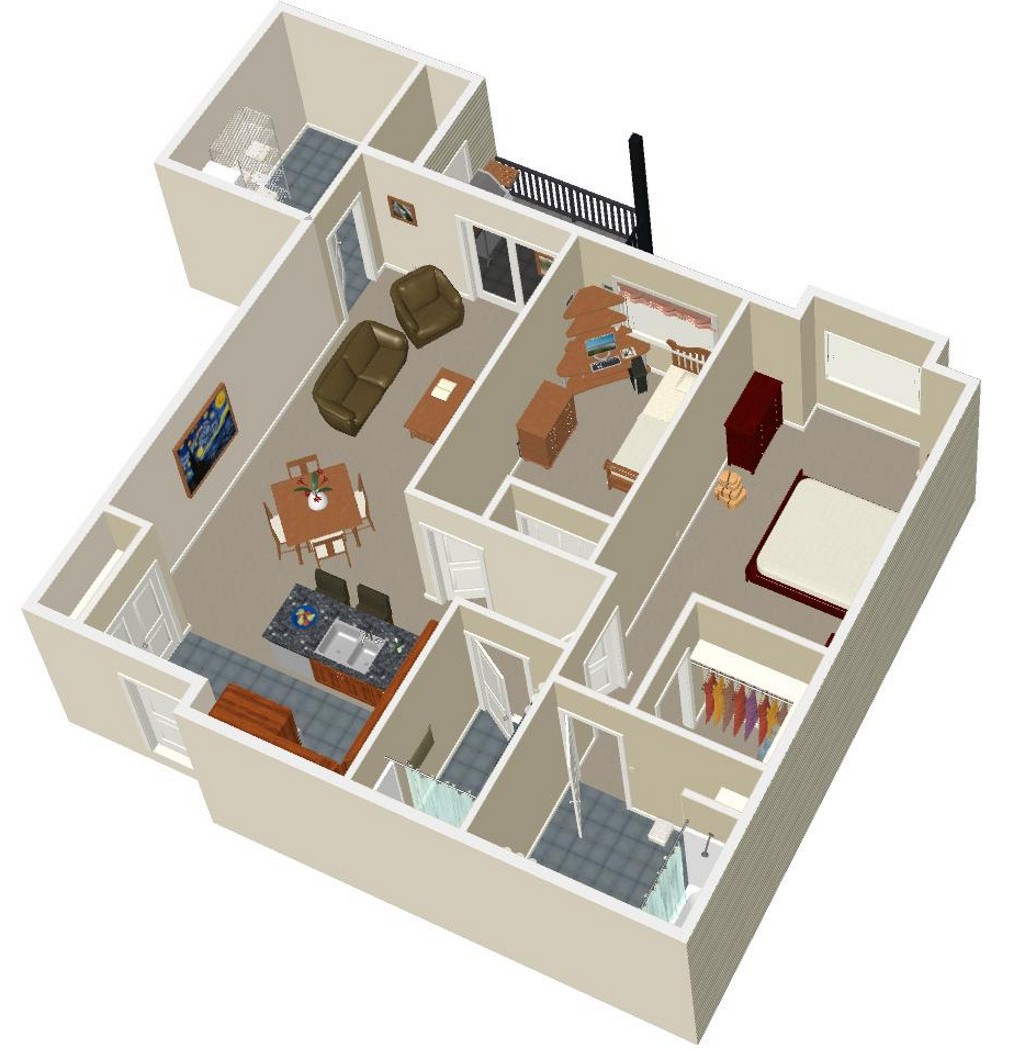 Plan D - Birds eye view - Angle 1
