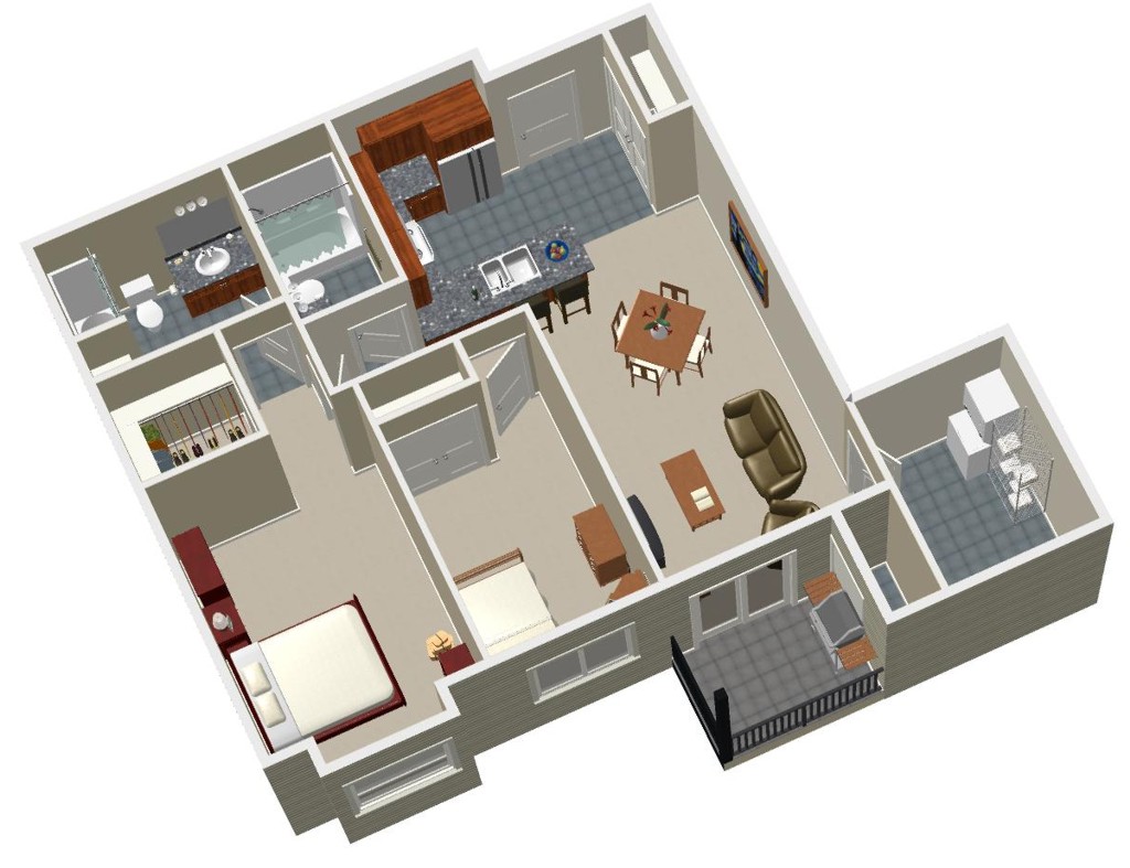 Plan D - Birds eye view - Angle 4