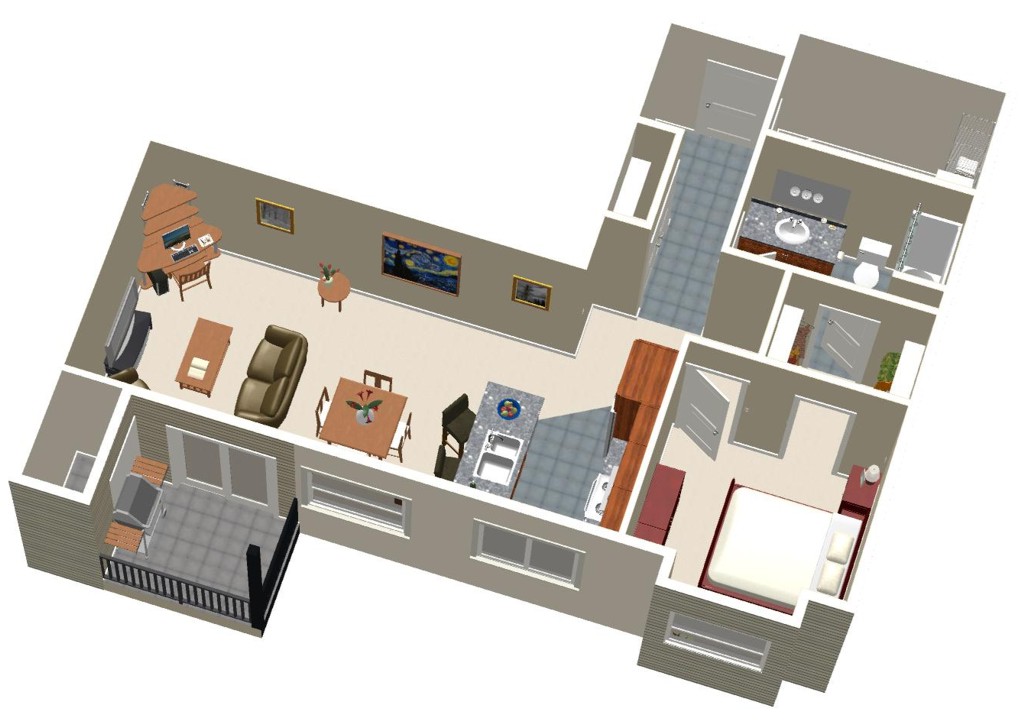 Plan E - Birds eye view - Angle 3