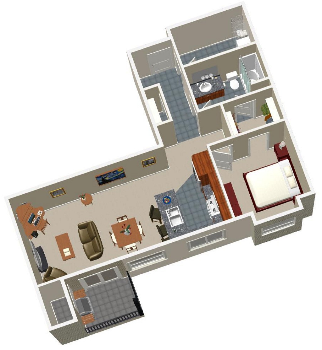 Plan E - Birds eye view - Angle 4