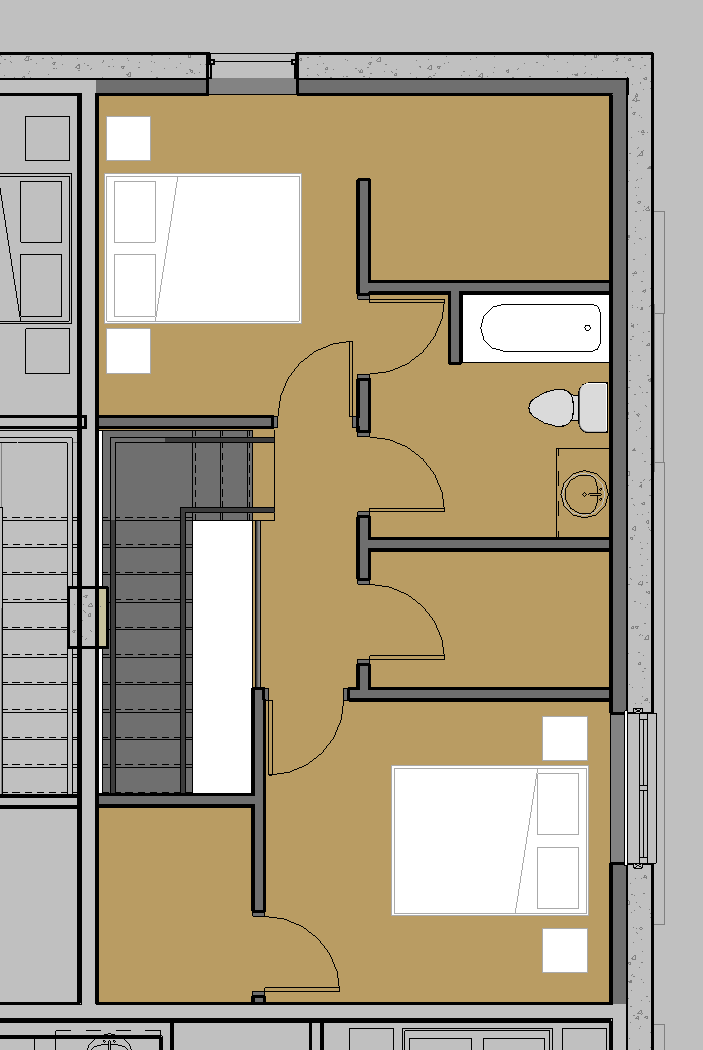 Plan B1 Upper Floor - plan